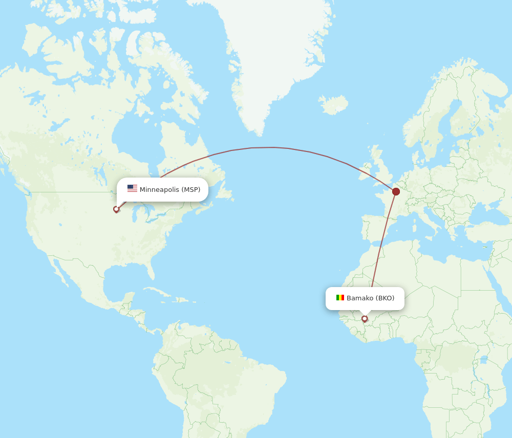 BKO-MSP flight routes