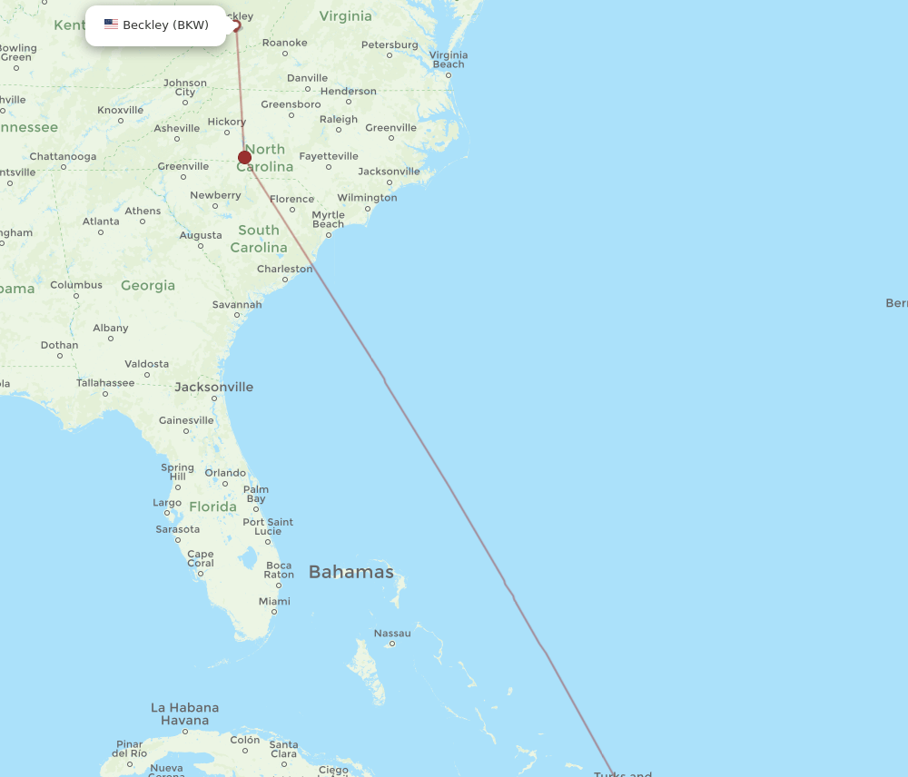 BKW-POP flight routes