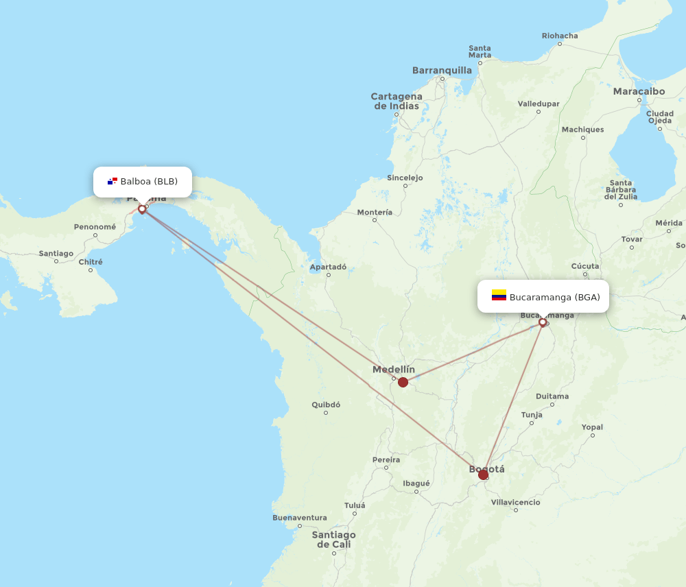 BLB-BGA flight routes