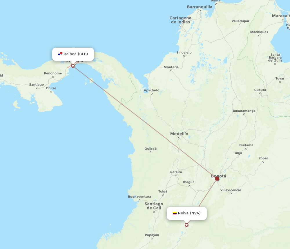 BLB-NVA flight routes