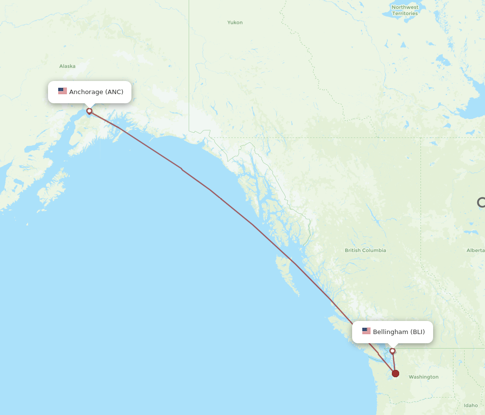 BLI-ANC flight routes