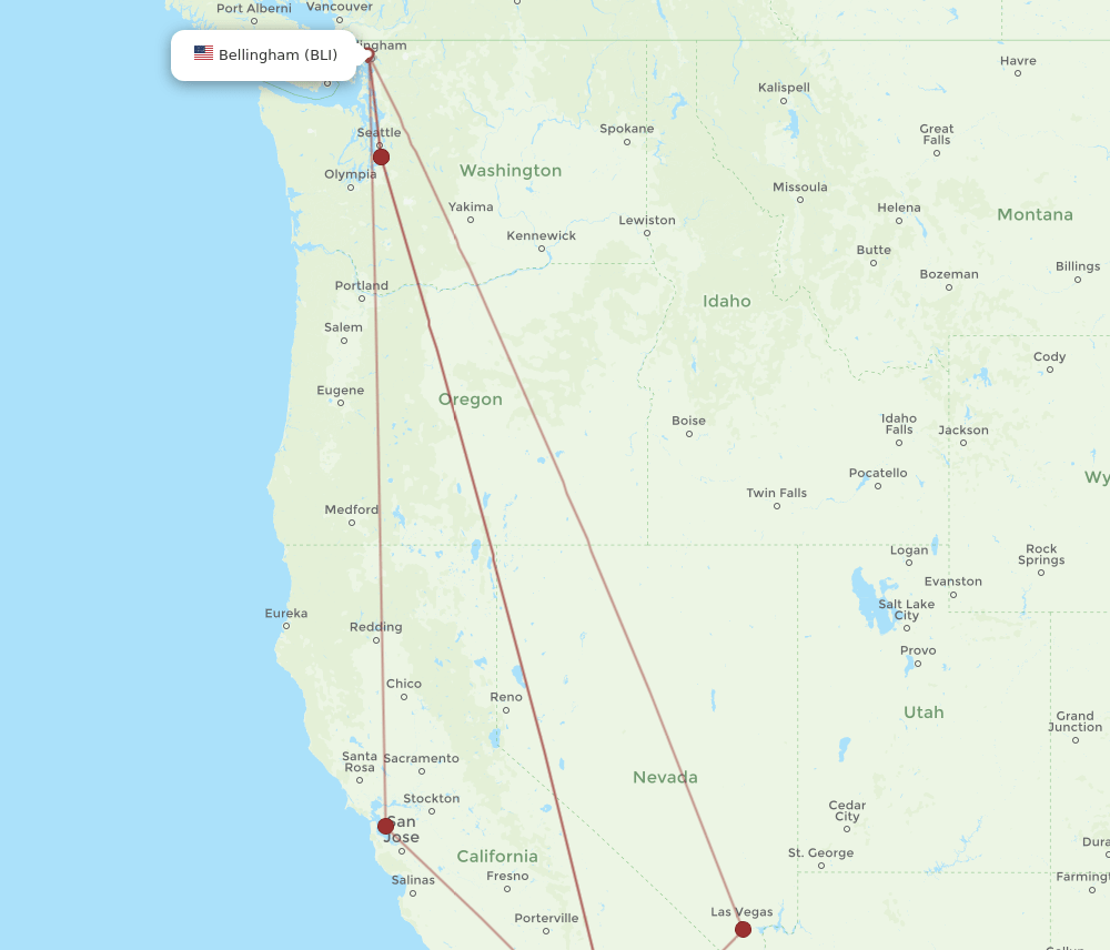 BLI to ONT flights and routes map