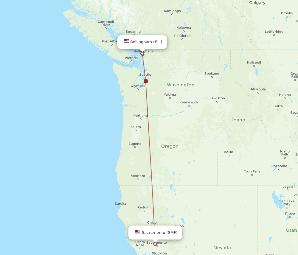 BLI-SMF flight routes