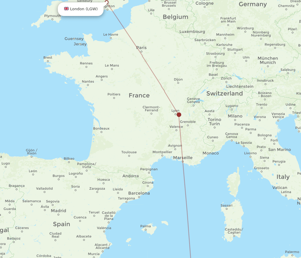 London - Batna route map and flight paths