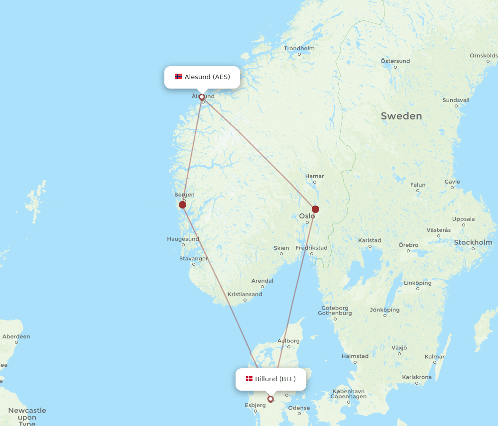 BLL-AES flight routes