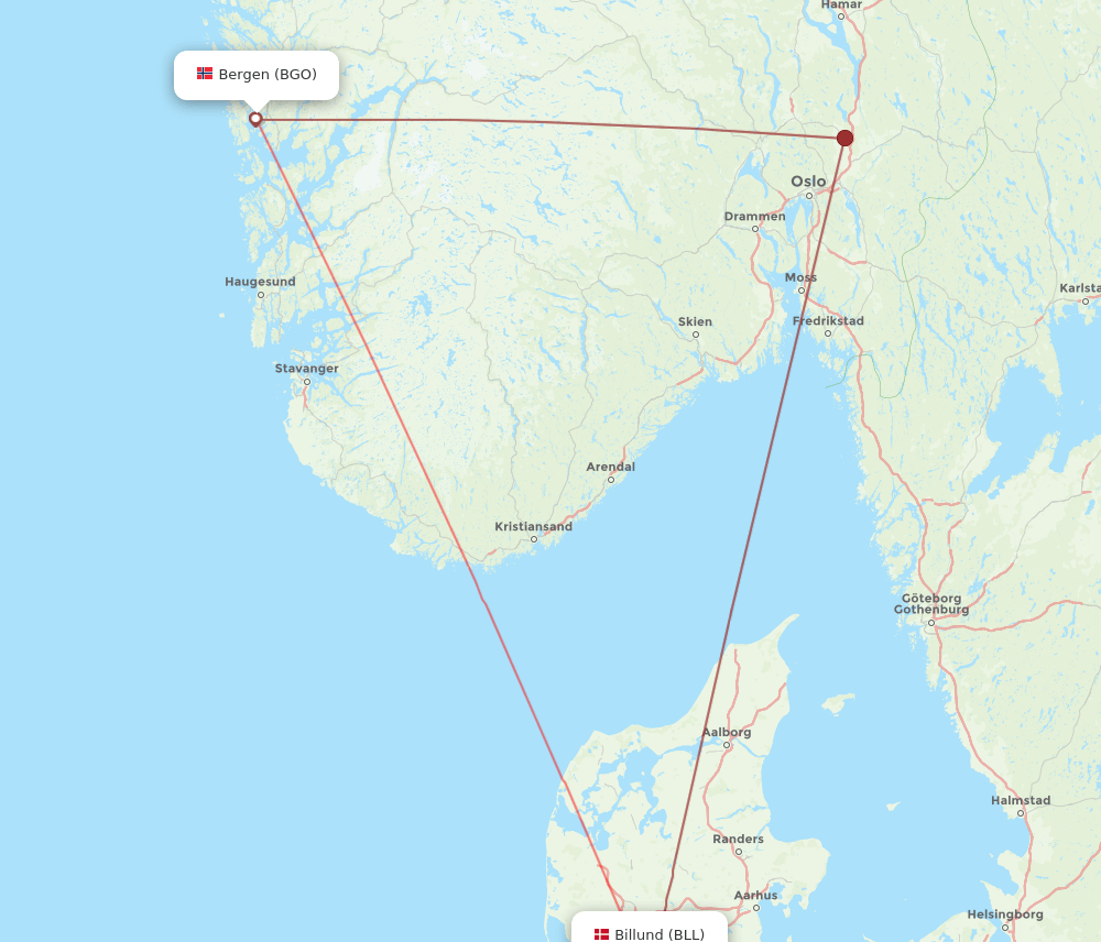 BLL-BGO flight routes