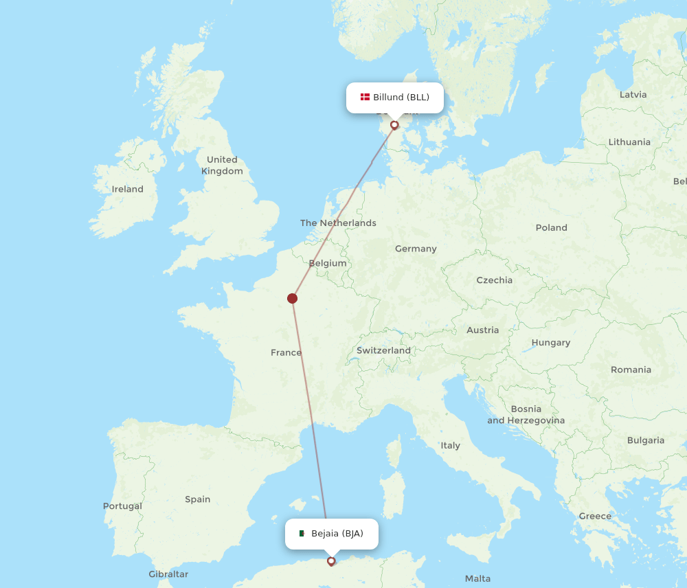 BLL-BJA flight routes