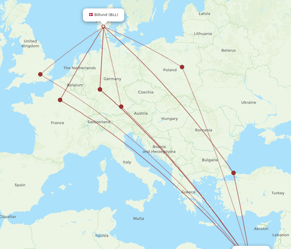 BLL-CAI flight routes