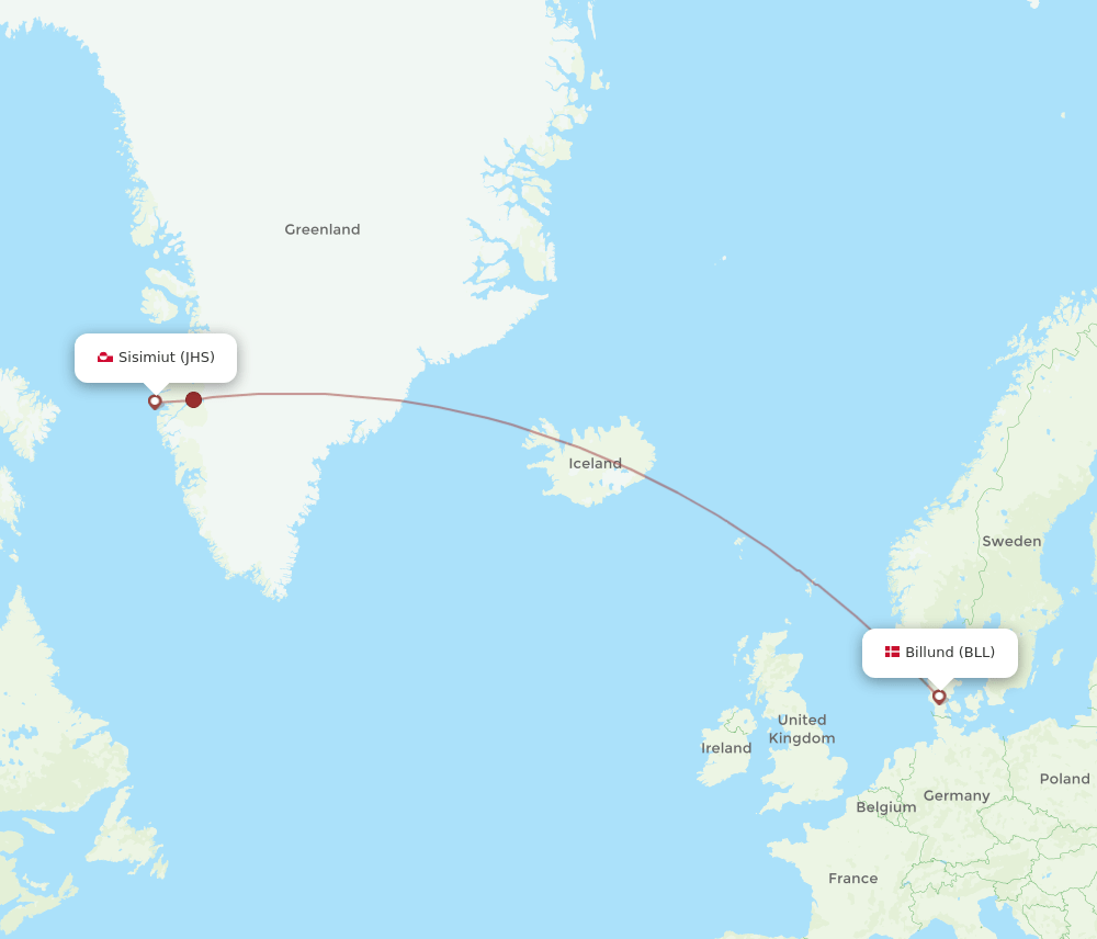 BLL-JHS flight routes