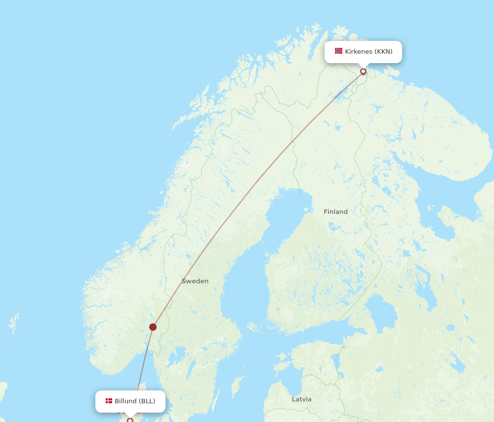 BLL-KKN flight routes