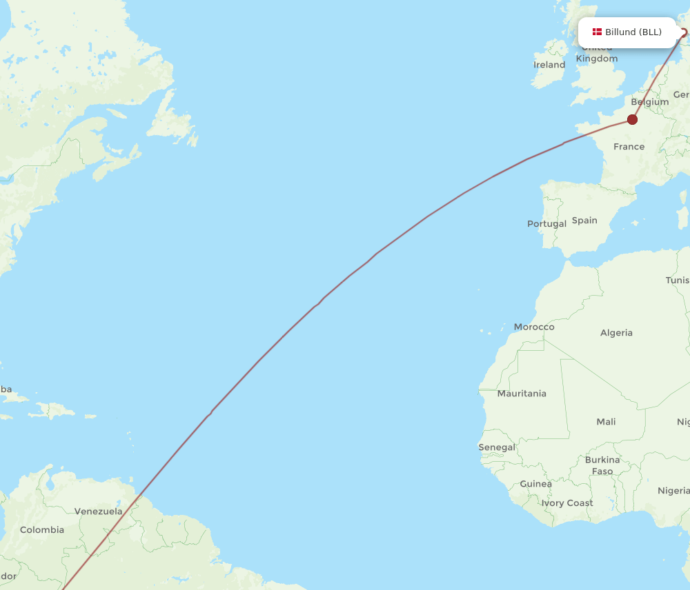 BLL-LIM flight routes