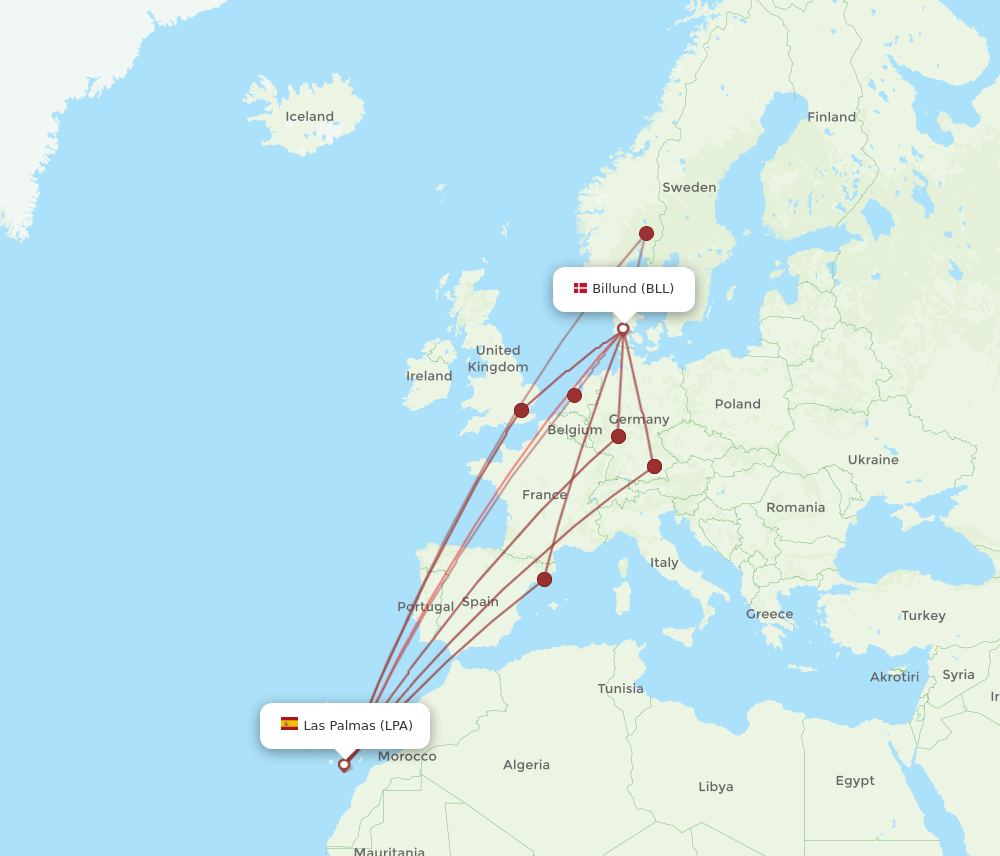 BLL-LPA flight routes