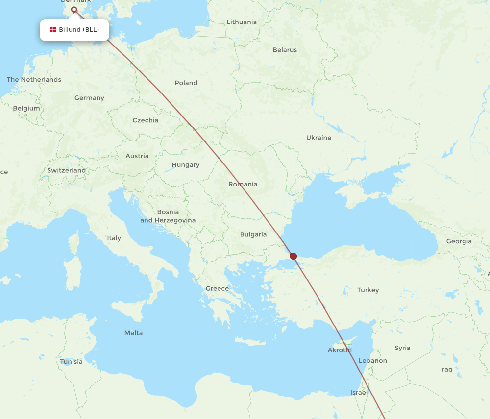 BLL-MED flight routes