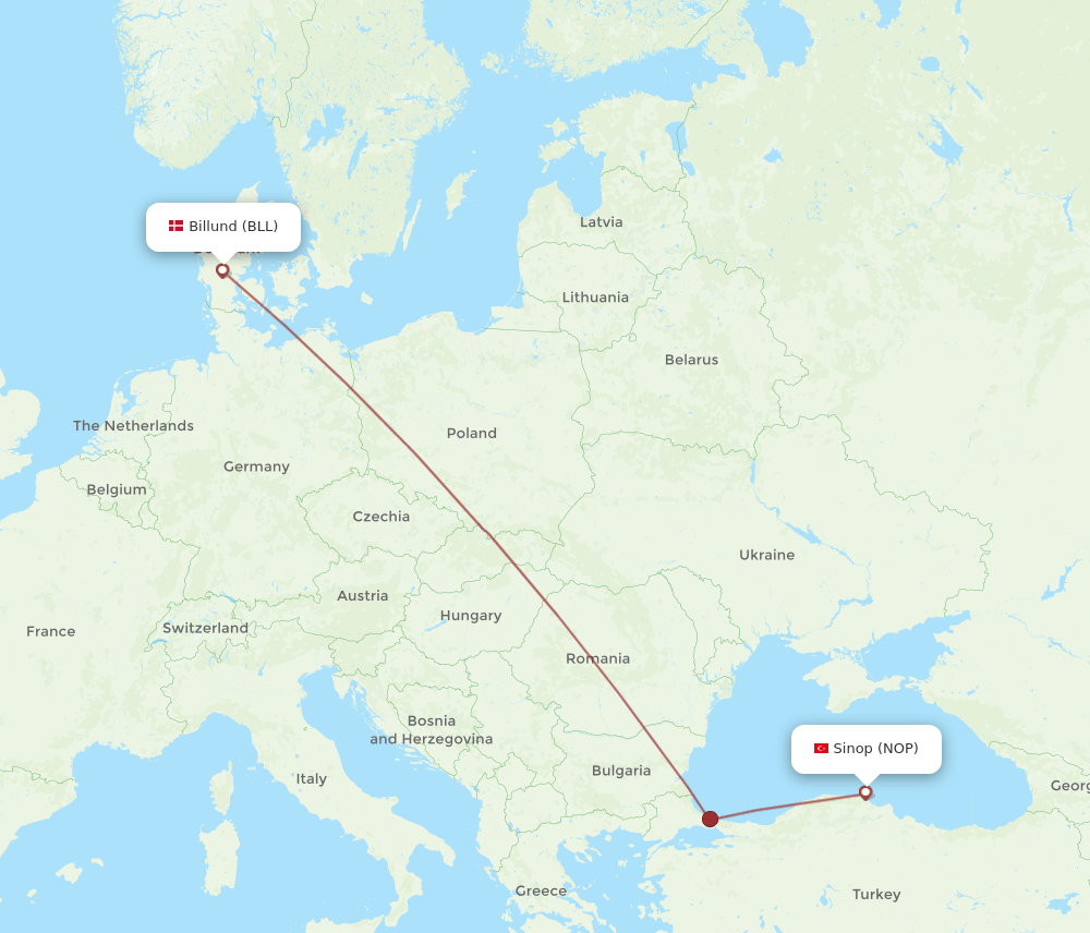 BLL-NOP flight routes