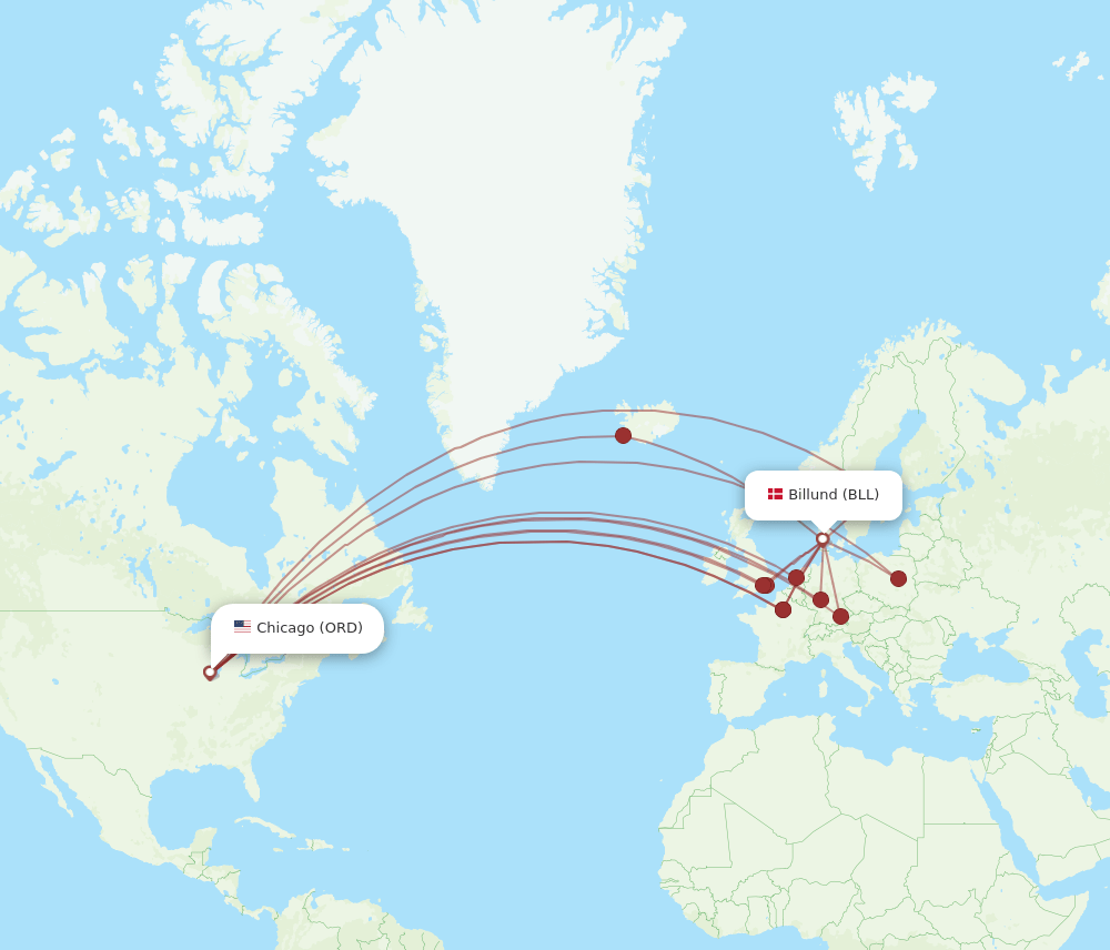 BLL-ORD flight routes