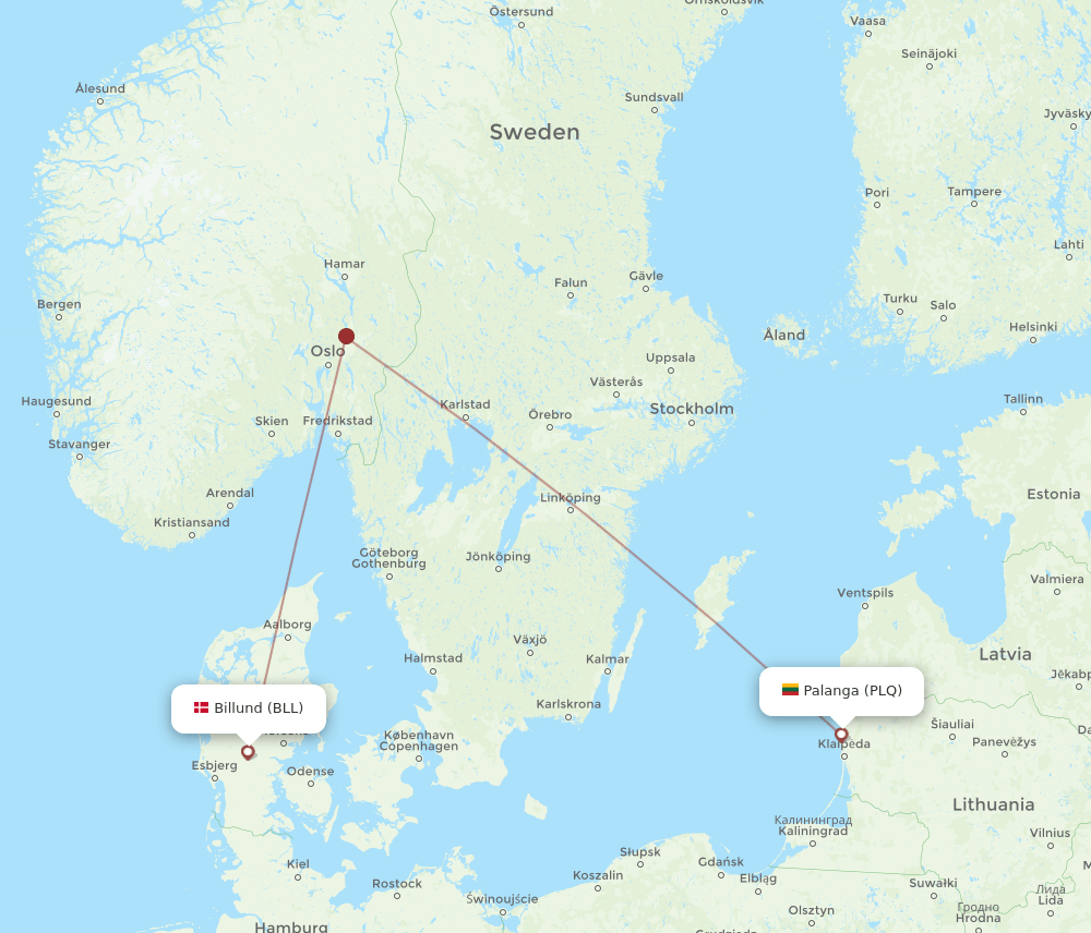 BLL-PLQ flight routes