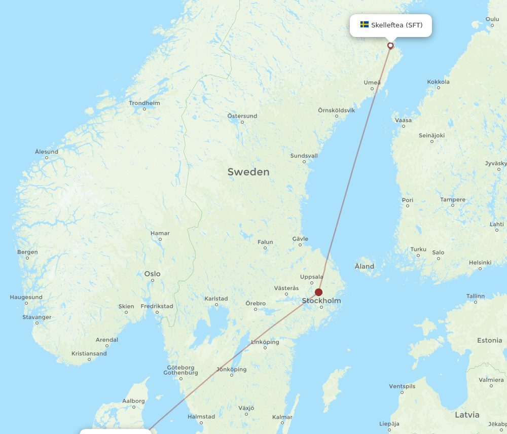 BLL-SFT flight routes