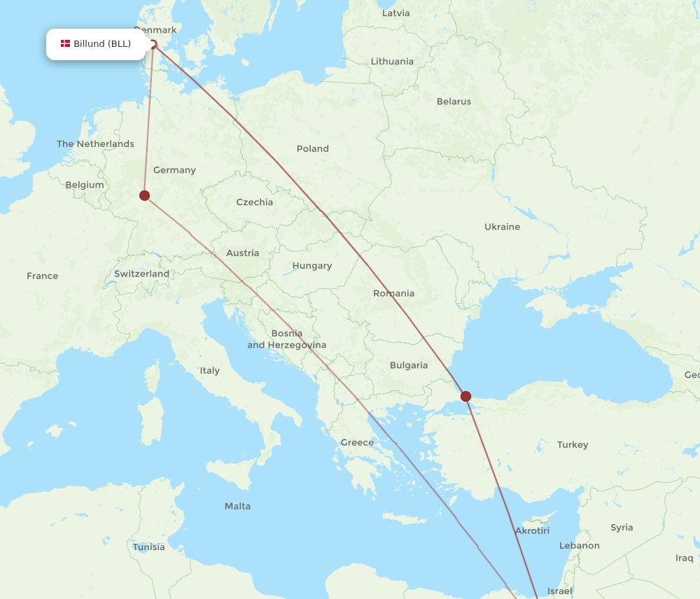 BLL-SSH flight routes