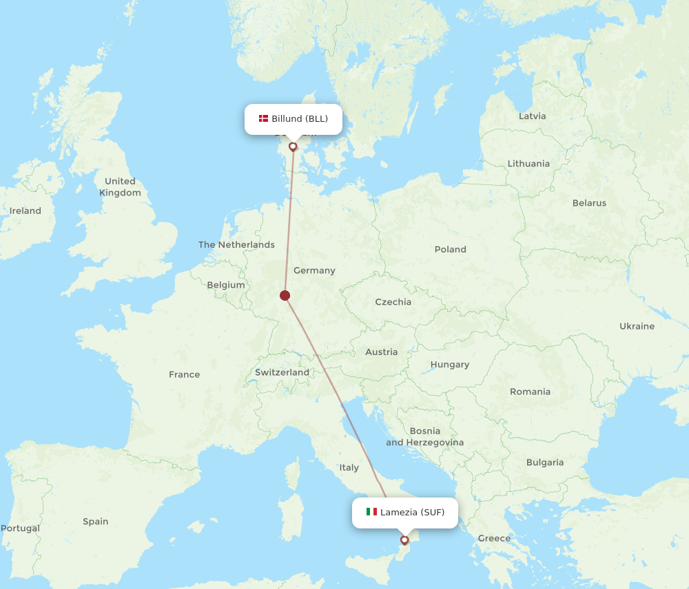BLL-SUF flight routes