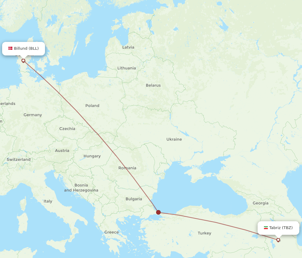 BLL-TBZ flight routes