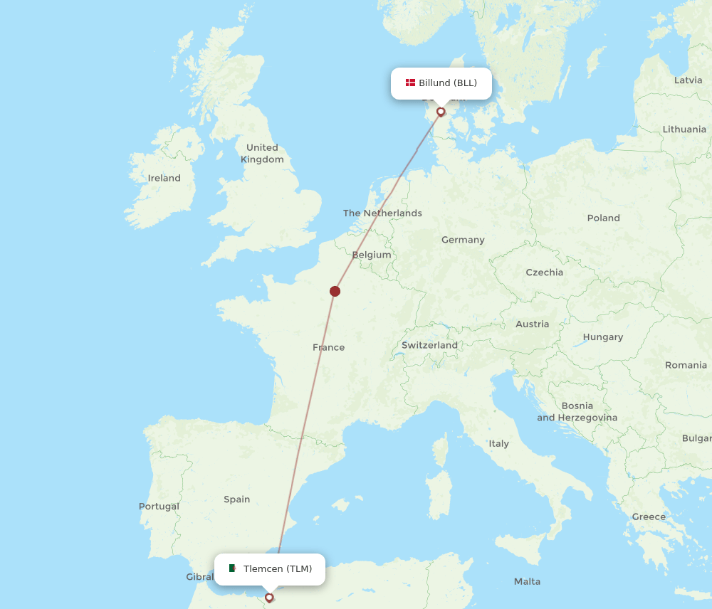 BLL-TLM flight routes
