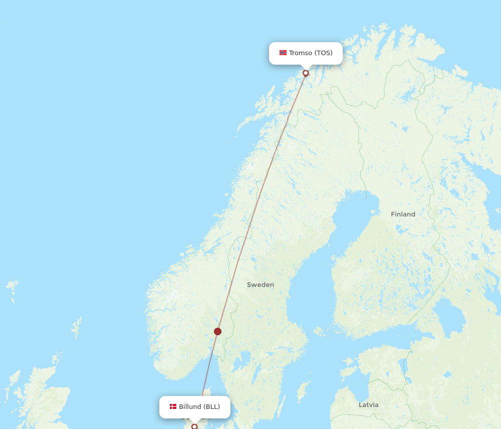 BLL-TOS flight routes