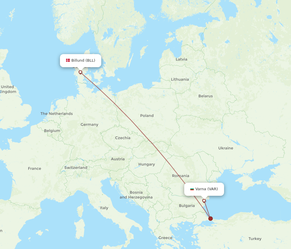 BLL-VAR flight routes