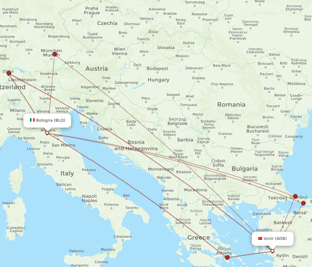 BLQ-ADB flight routes