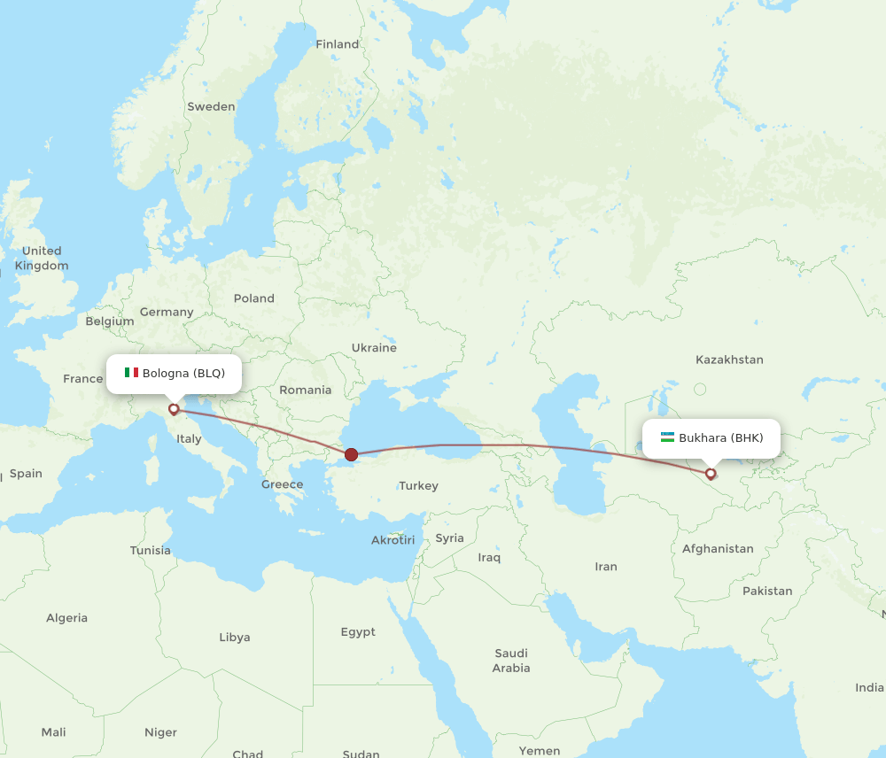 BLQ-BHK flight routes
