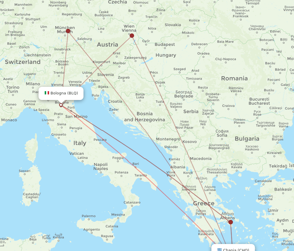 BLQ-CHQ flight routes