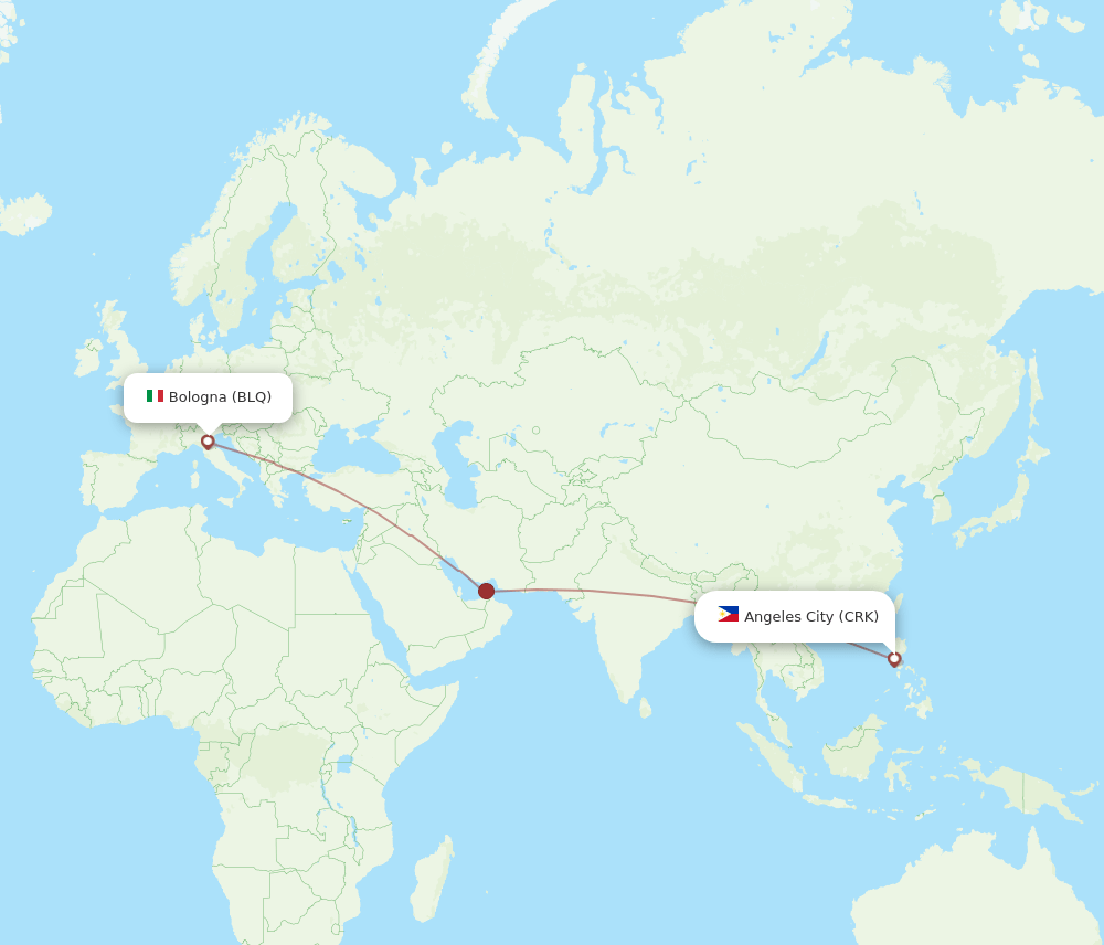 BLQ-CRK flight routes