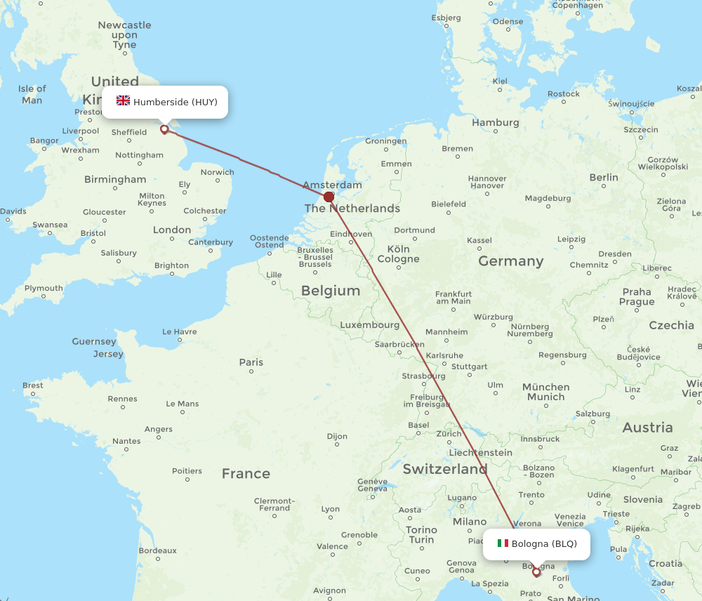 BLQ-HUY flight routes