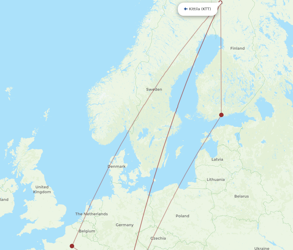 BLQ-KTT flight routes