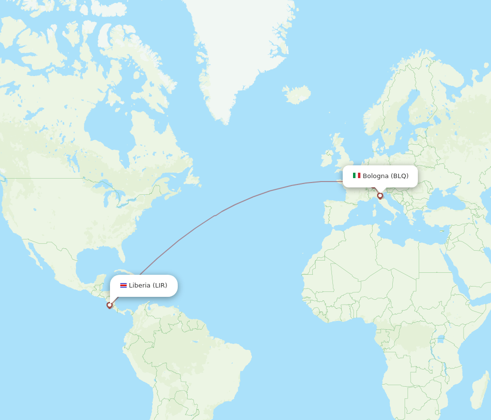 BLQ-LIR flight routes