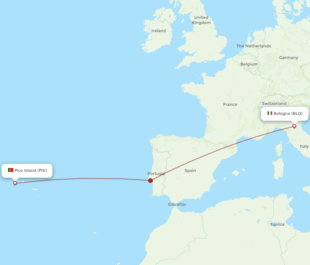 BLQ-PIX flight routes