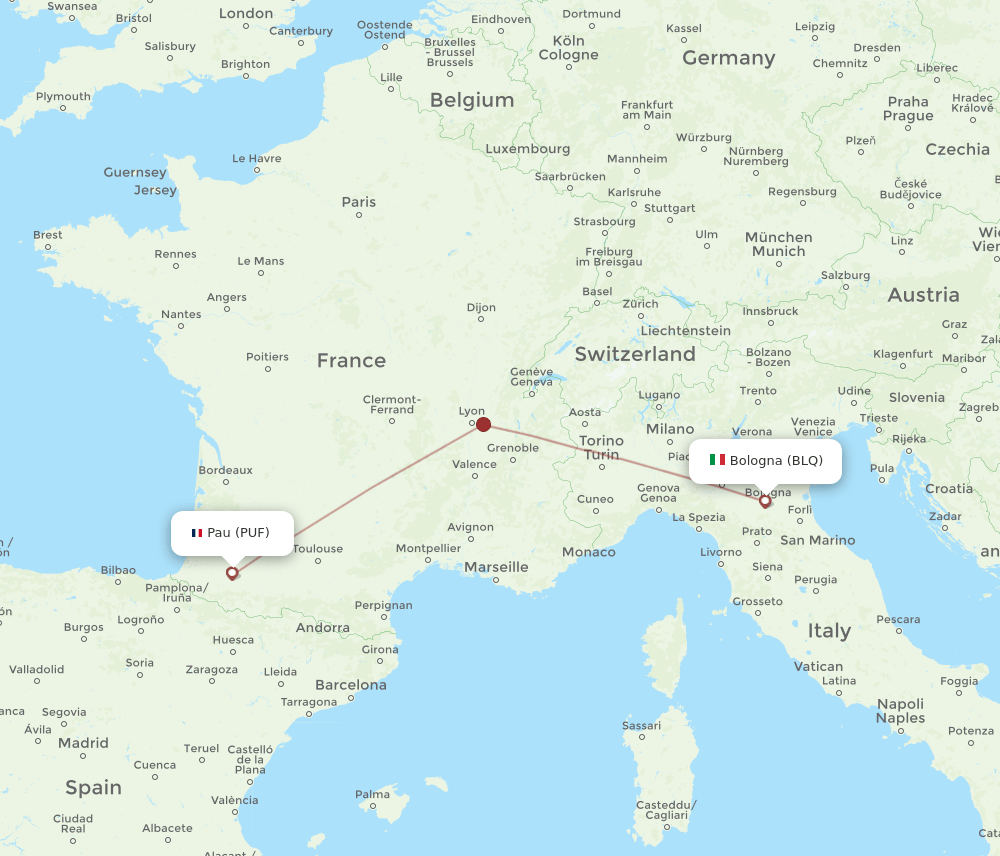 BLQ-PUF flight routes