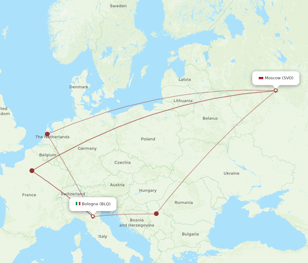 BLQ-SVO flight routes