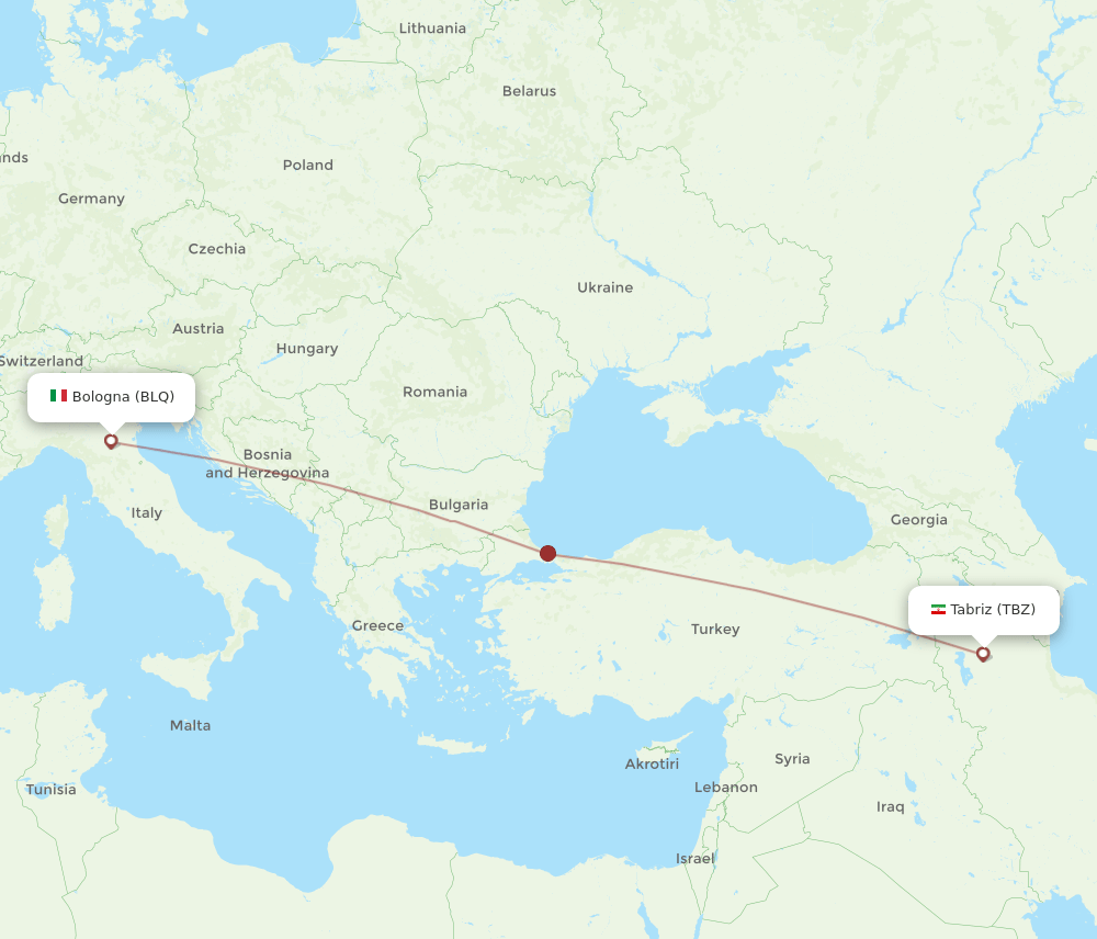 BLQ to TBZ flights and routes map