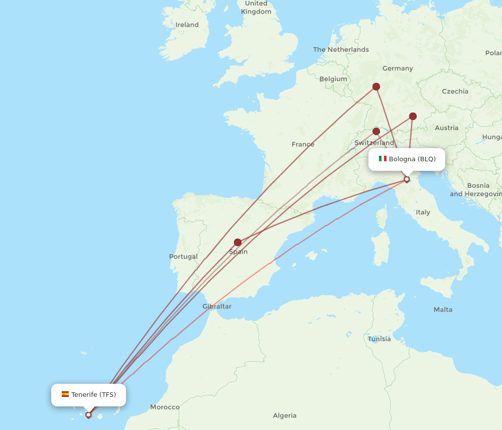BLQ-TFS flight routes