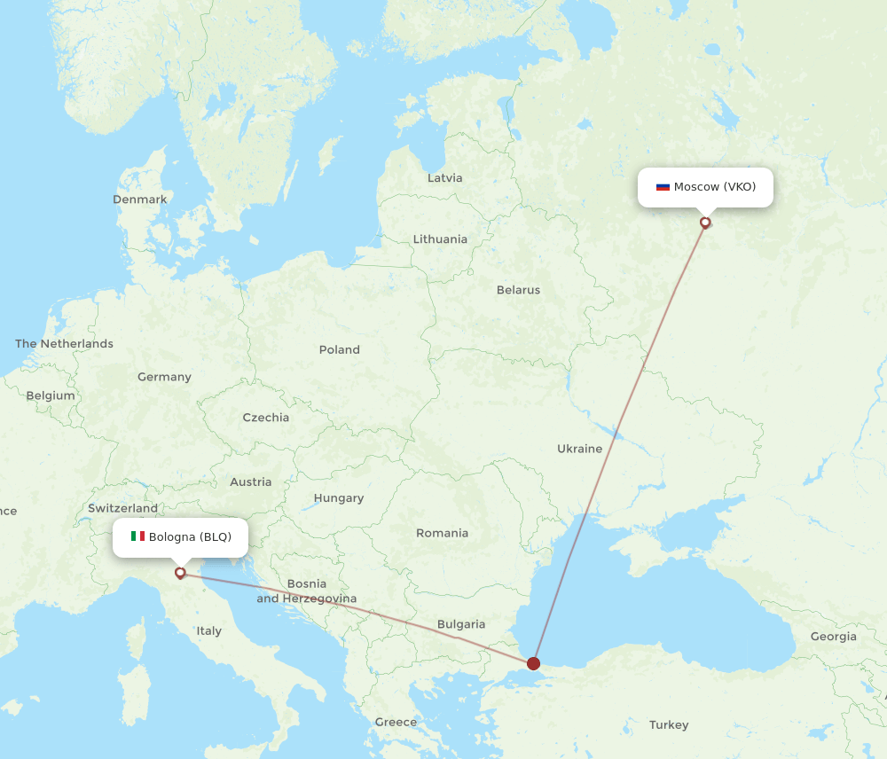 BLQ-VKO flight routes