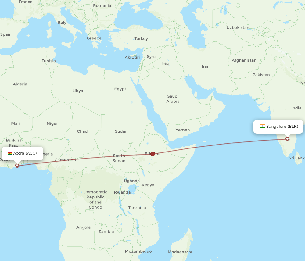 BLR-ACC flight routes