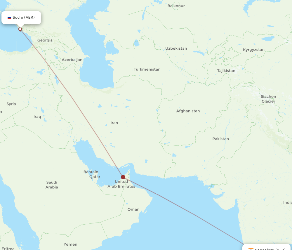 BLR-AER flight routes