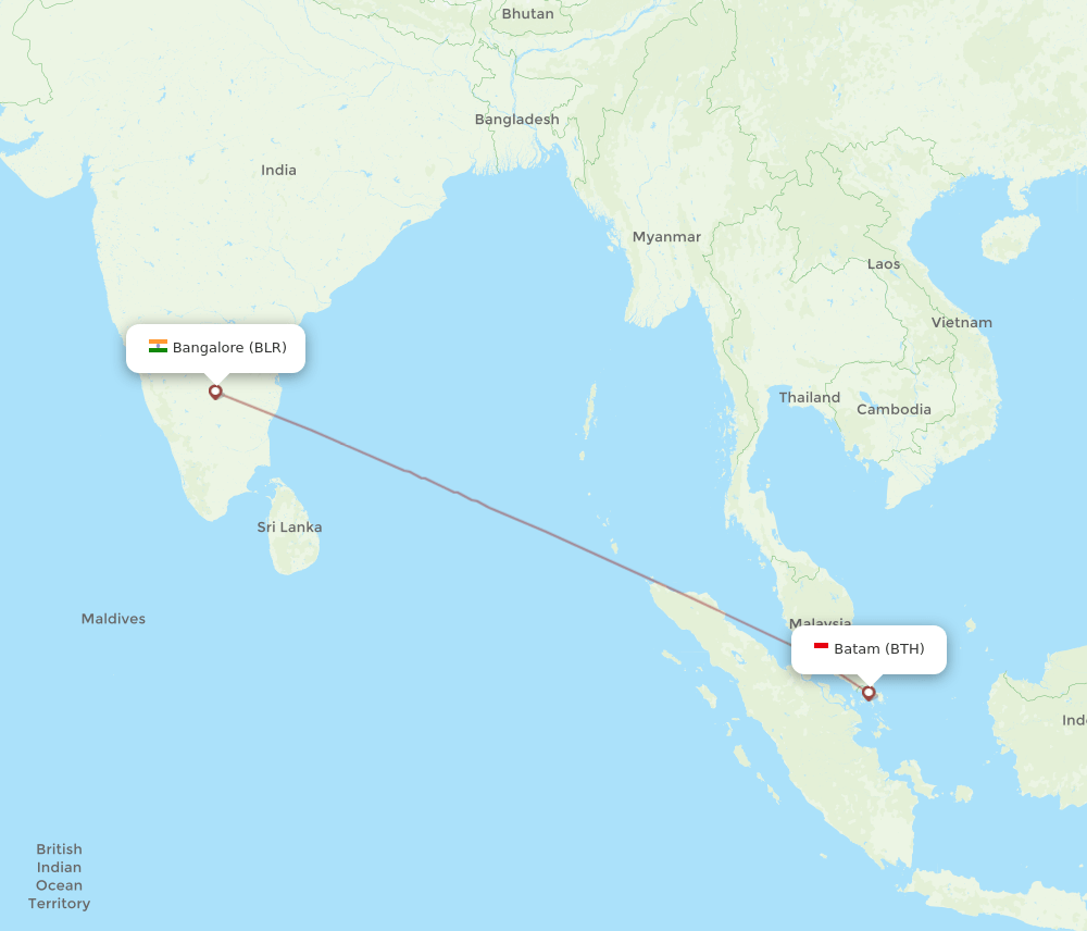 BLR-BTH flight routes