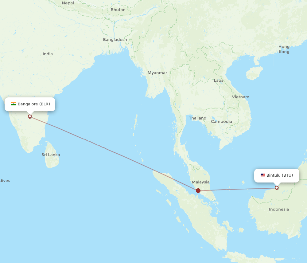 BLR-BTU flight routes