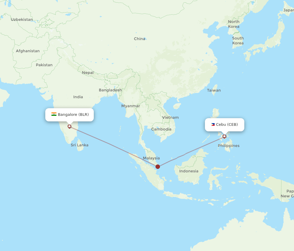 BLR-CEB flight routes