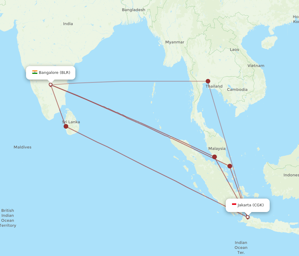 BLR-CGK flight routes