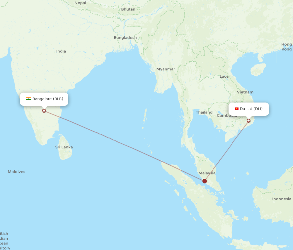BLR-DLI flight routes