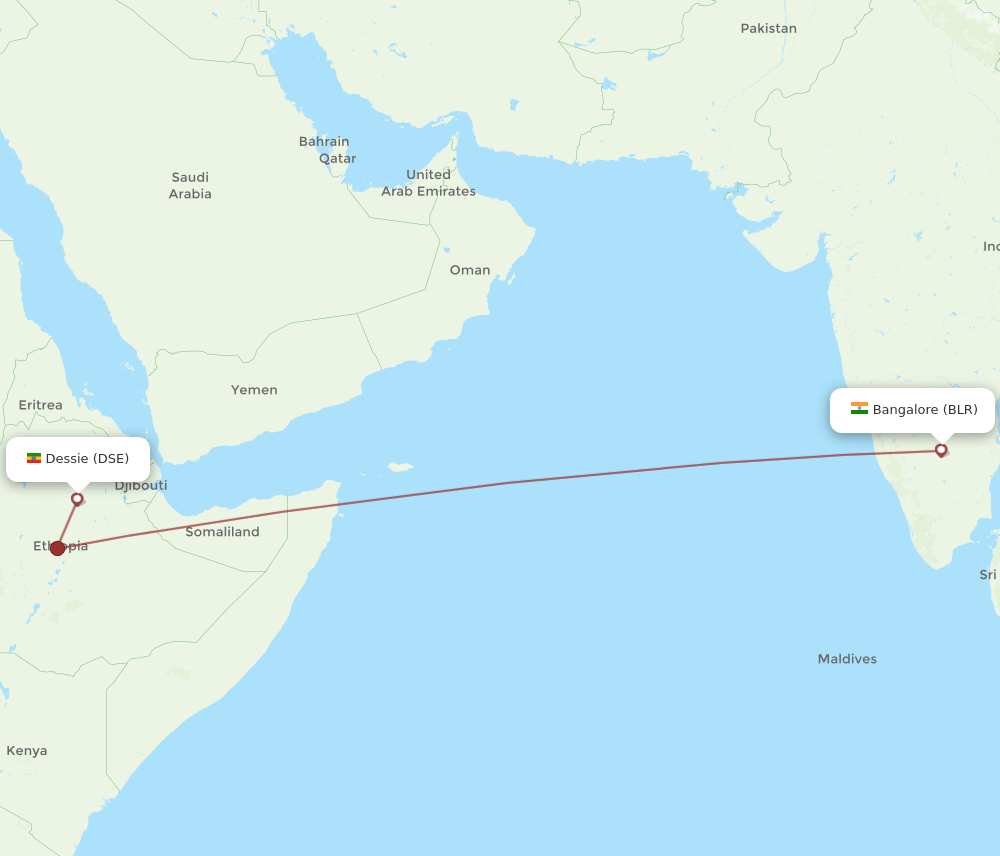 BLR-DSE flight routes