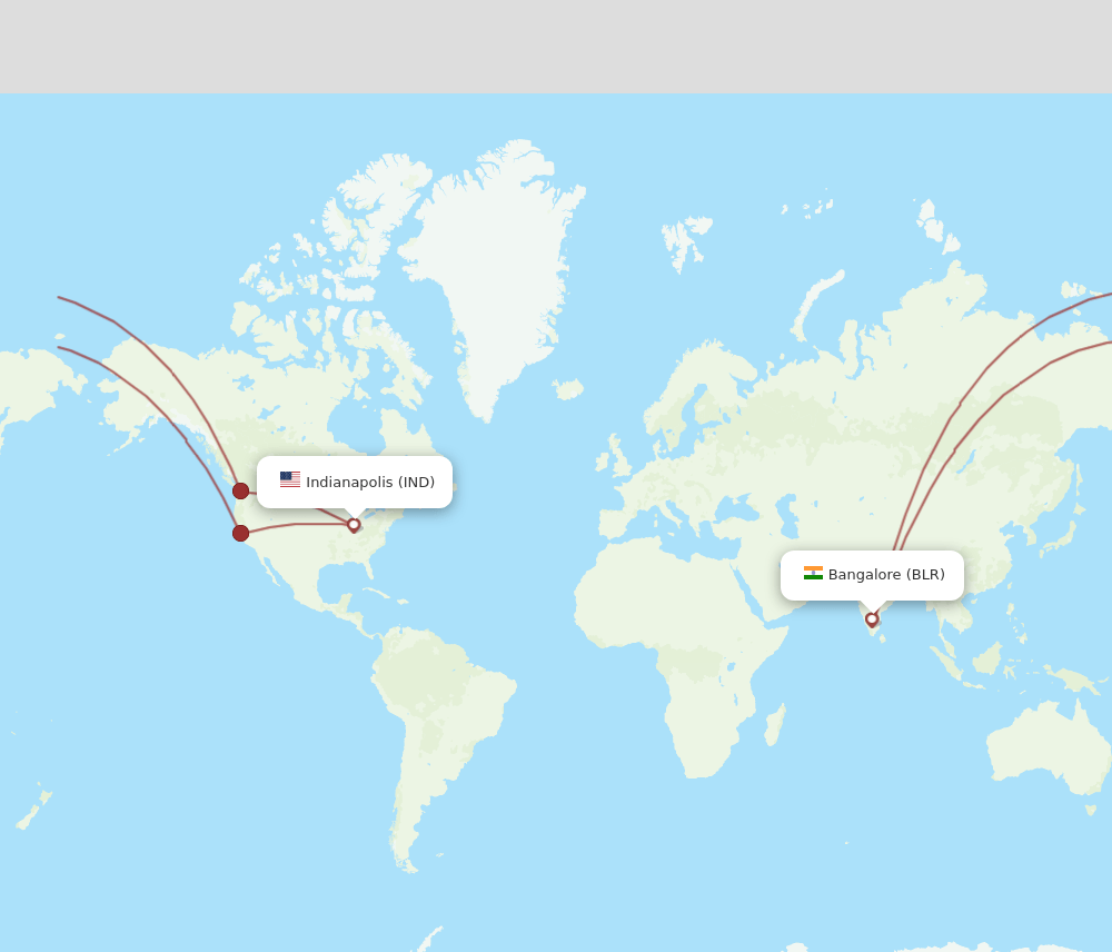 BLR to IND flights and routes map