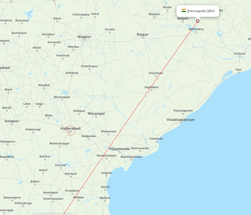 BLR-JRG flight routes